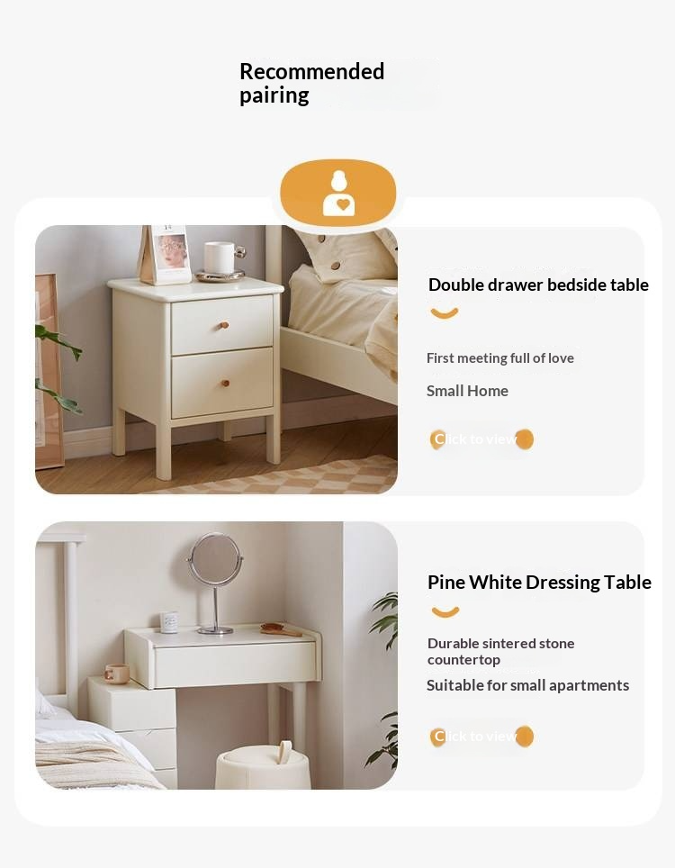 Pine Solid Wood Platform Bed, Headboard-Free Bed, Floor-Standing Floating Bed