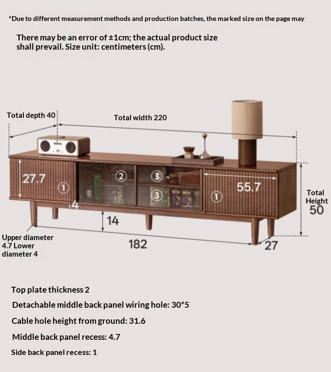 Black Walnut Solid Wood Modern TV Cabinet