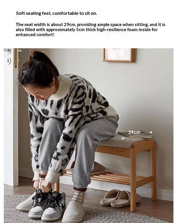 Beech Solid Wood Shoe Storage Bench