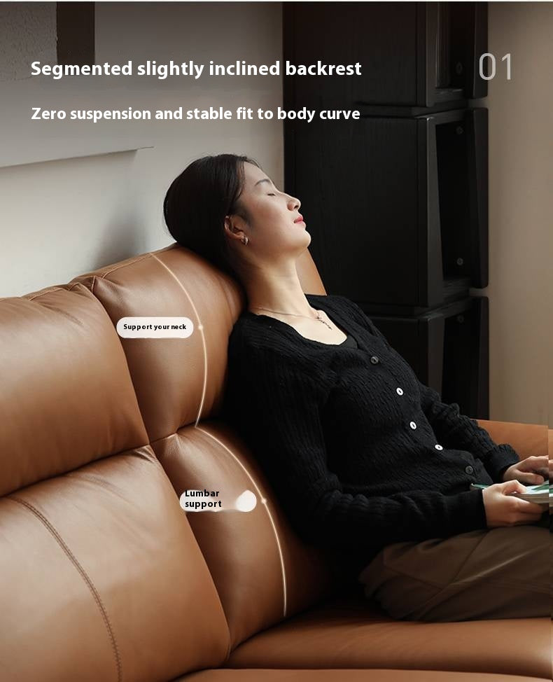 Leather Electric Zero Wall Sofa Italian Light Luxury.