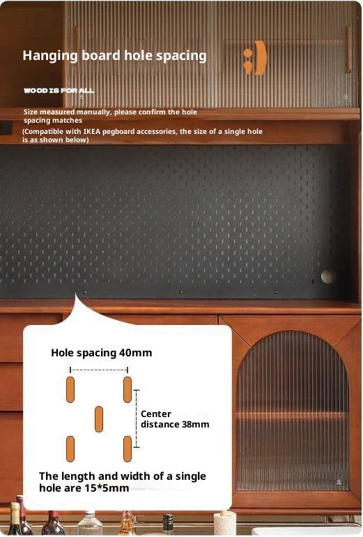 Poplar Solid Wood Style Retro Sideboard