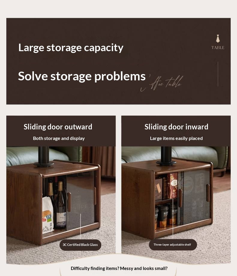 Oak Solid Wood Elevating Lifting Coffee Table