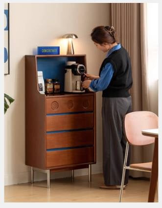Poplar Solid Wood Middle-Age Edge Cabinet Storage.
