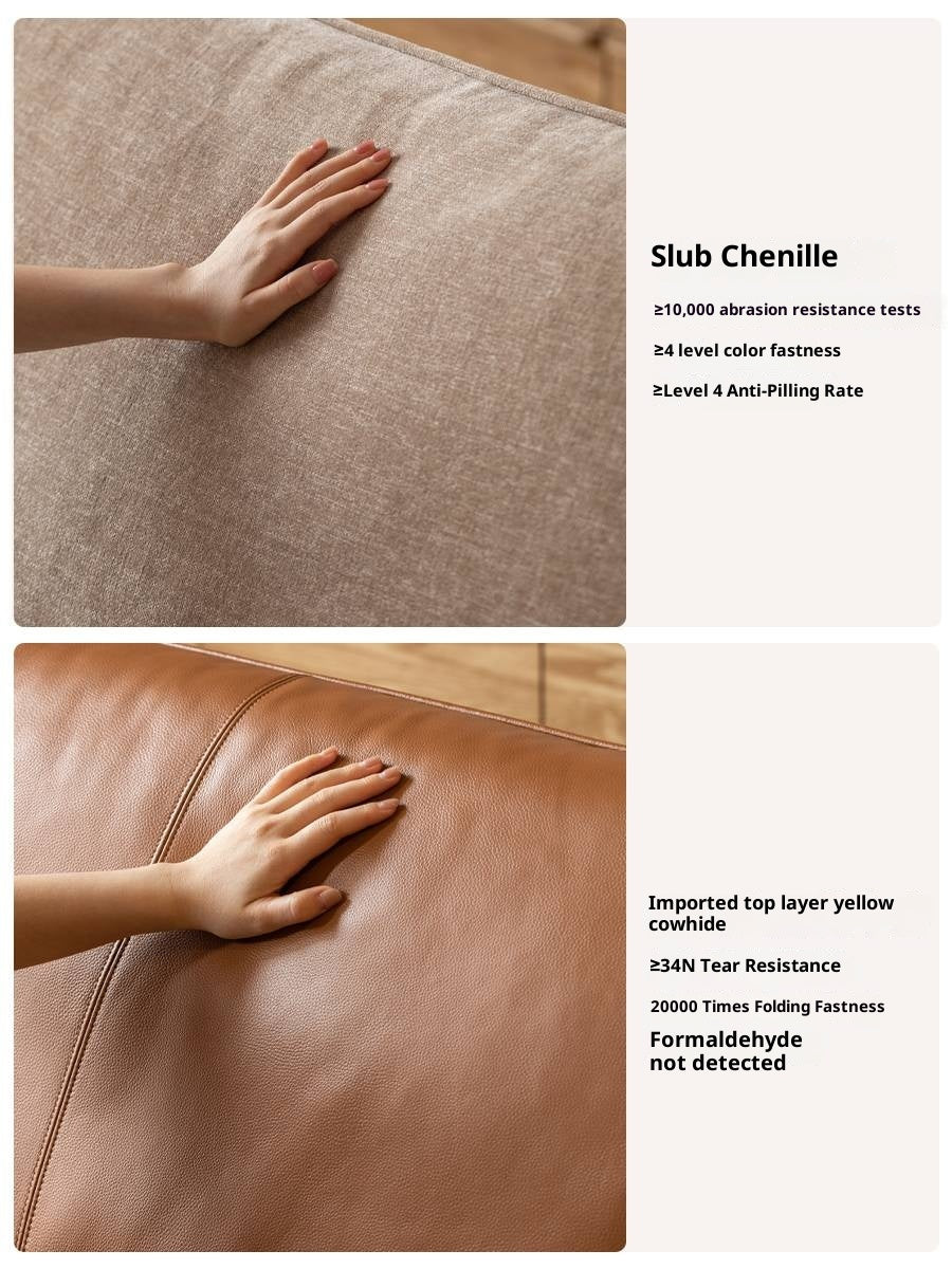 Oak, Ash Solid Wood genuine leather, fabric Sofa