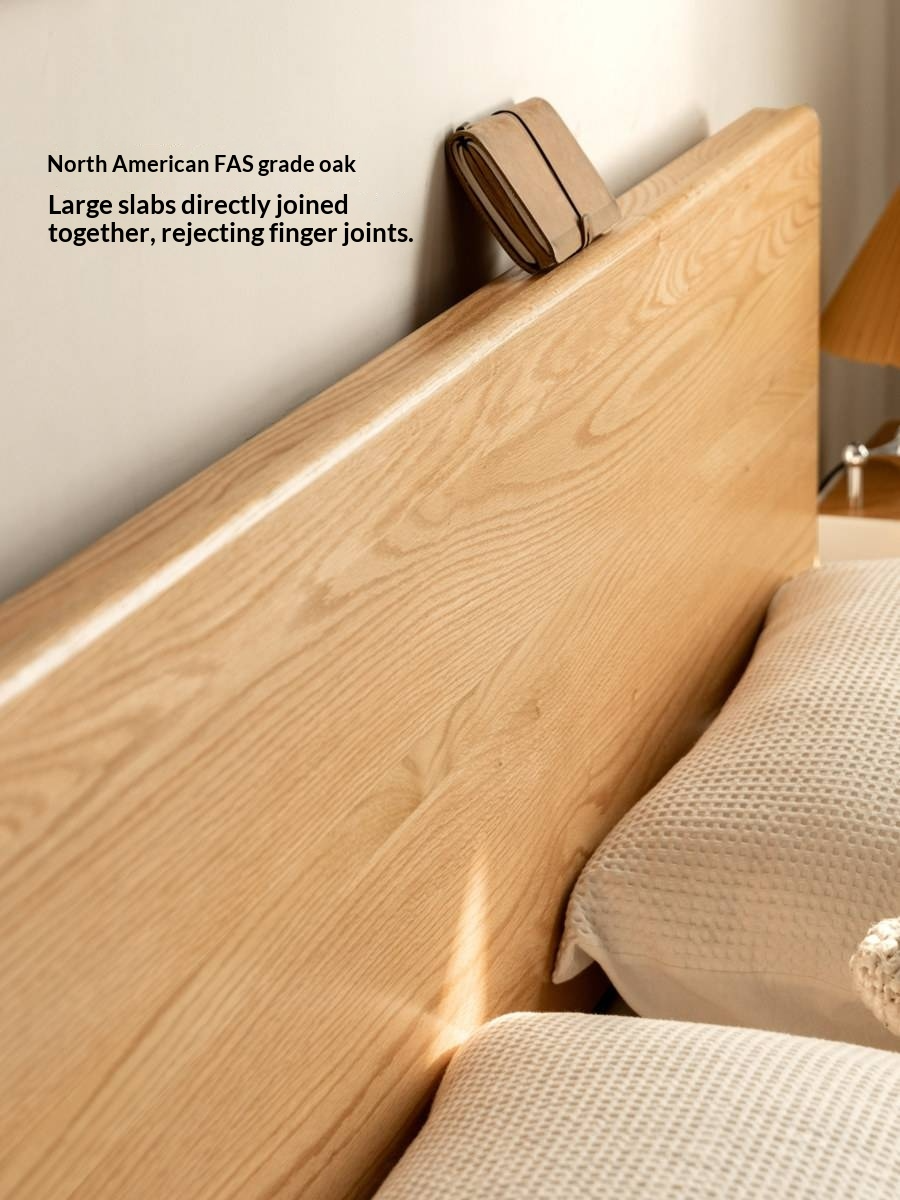 Oak Solid Wood Box Bed — Modern Minimalist Bed