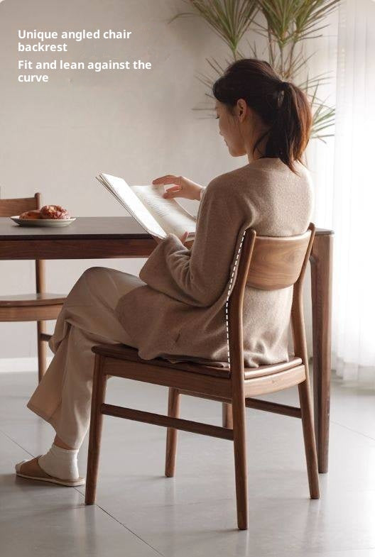 Set 4 Pcs Black, Walnut, Ash, Oak, Beech, Sandalwood Solid Wood Dining Chair