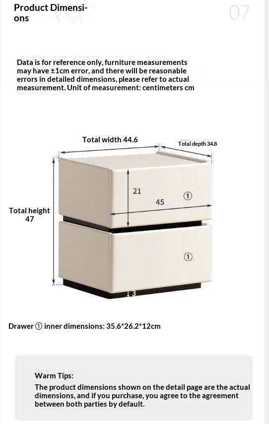 Solid RubberWood Modern Nightstand