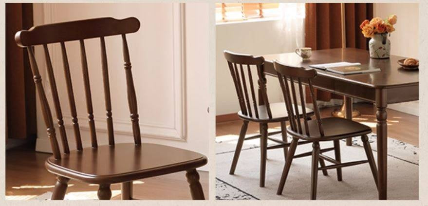 Set 4 pcs Black Walnut Solid Wood Dining Chair