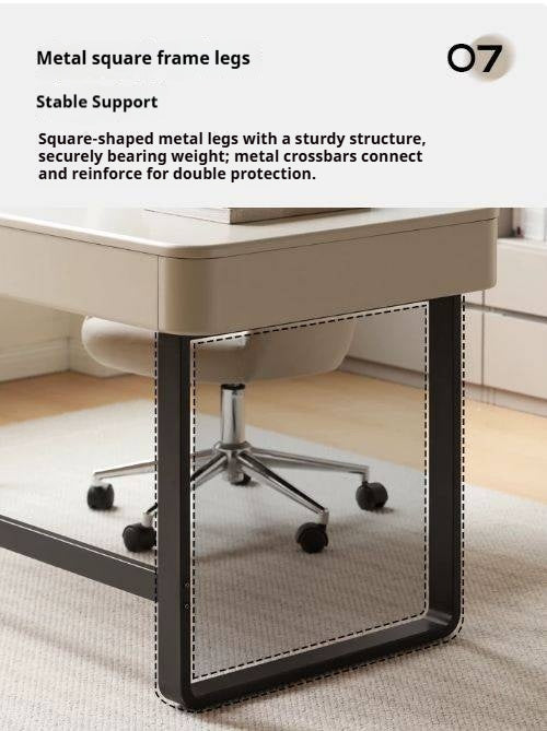 Tulipwood Solid Wood, Solid RubberWood Modern Rock Board Computer Desk