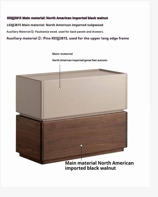 Black Walnut, Tulipwood Solid Wood Italian Light Luxury Style Side Table