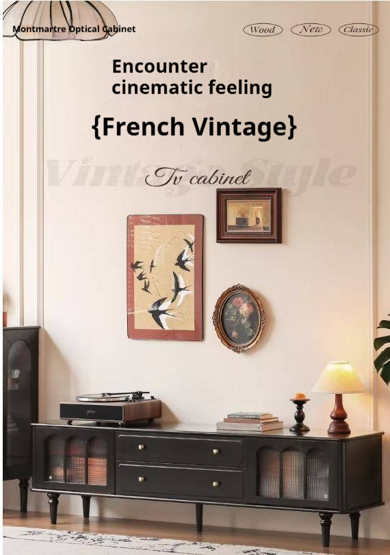 Solid RubberWood French Retro TV Stand