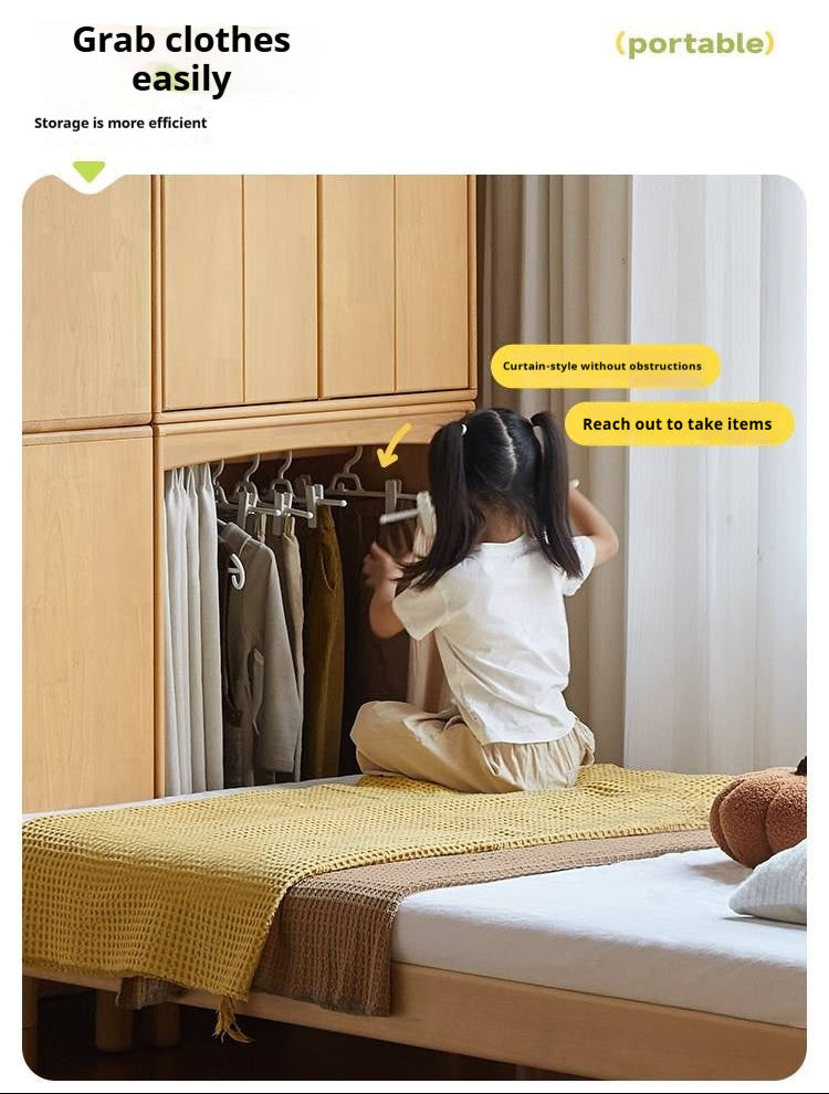 Solid Rubberwood Children's Wardrobe