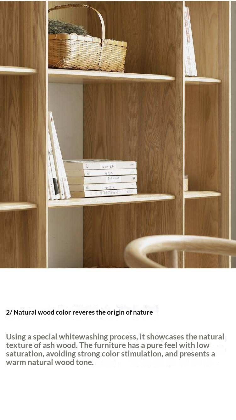 Ash Solid Wood Combination Bookcase Bookshelf<