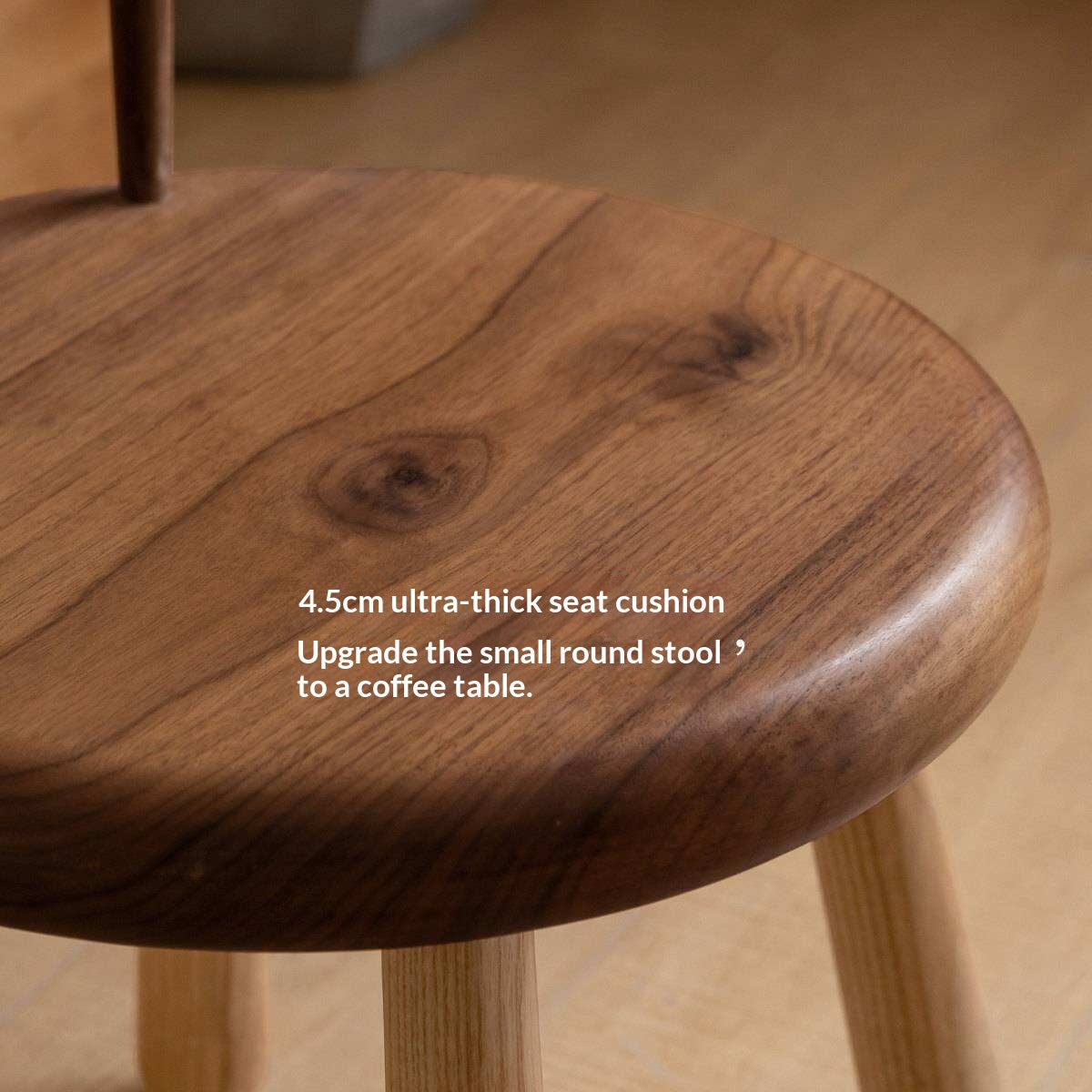 South American Walnut, Black Walnut, Ash Solid Wood Side Chair Small Stool