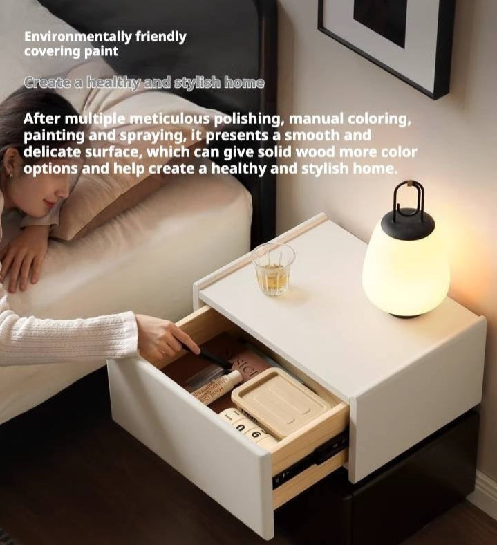 Rubber Solid Wood Modern Nightstand