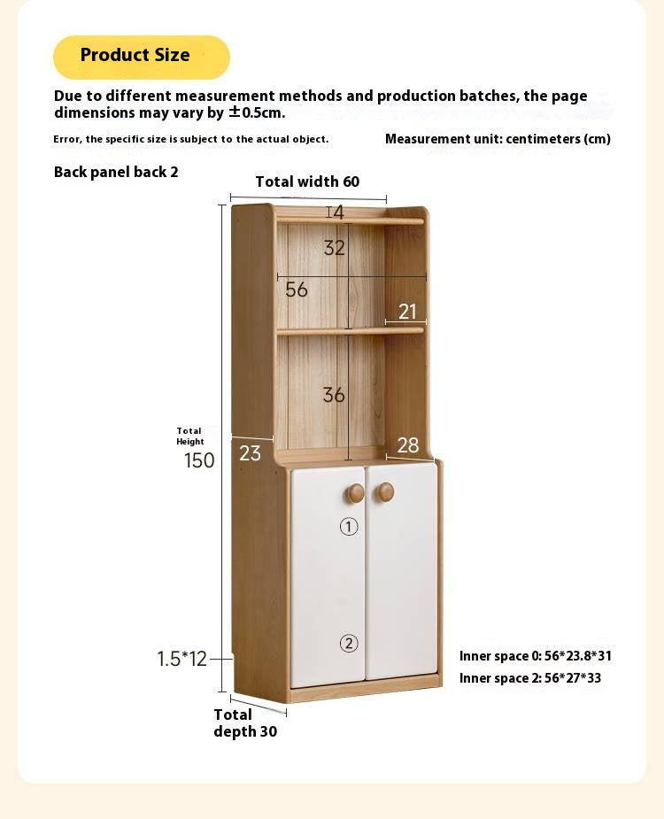 Beech Solid Wood Children's Bookcase.
