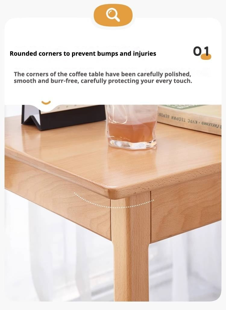 Beech Solid Wood Office Desk Simple and Modern