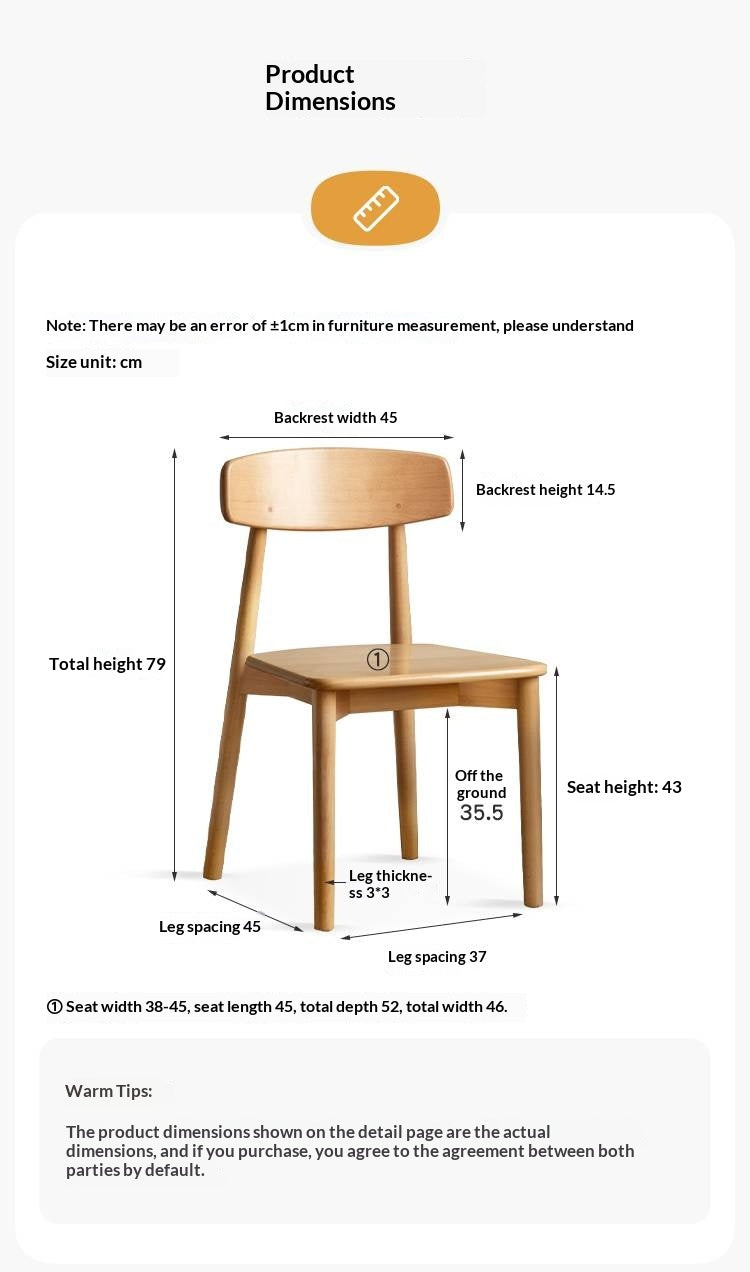 Set 4 pcs European Beech Solid Wood Modern Dining Chair