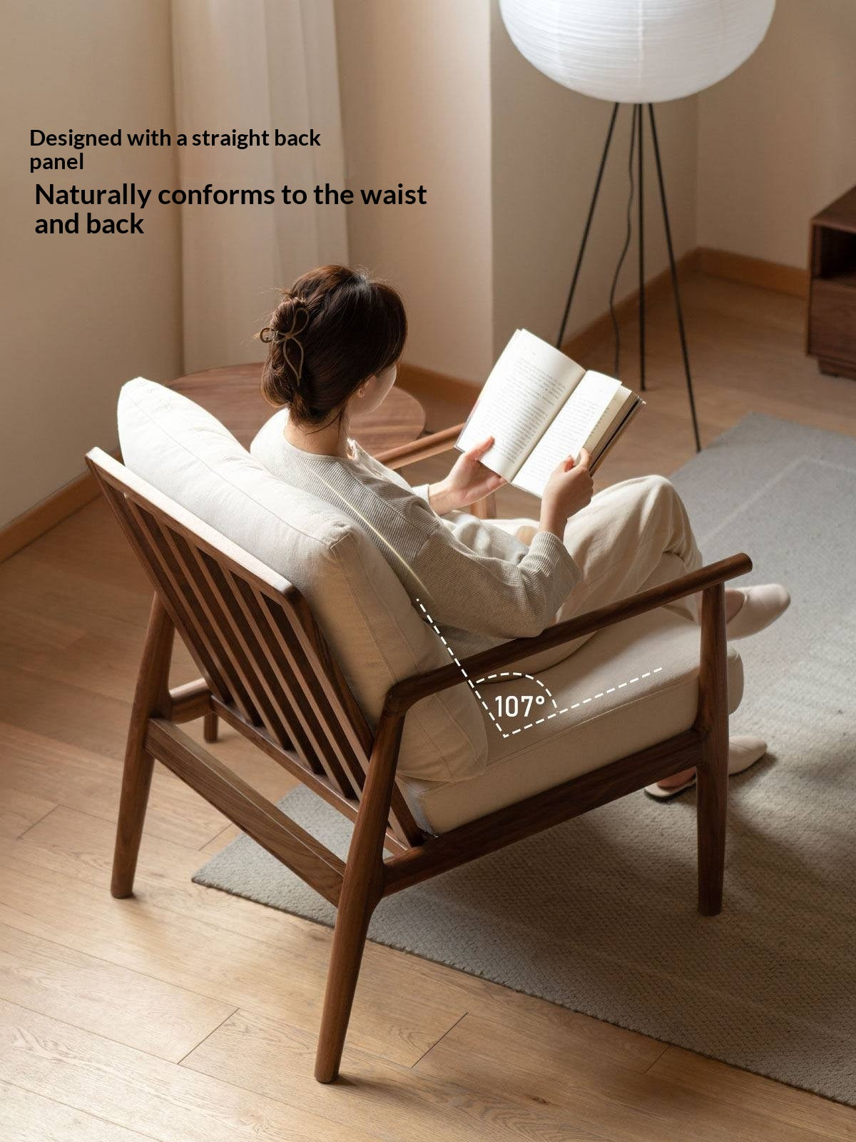 Ash Solid Wood genuine leather, fabric Sofa Chair