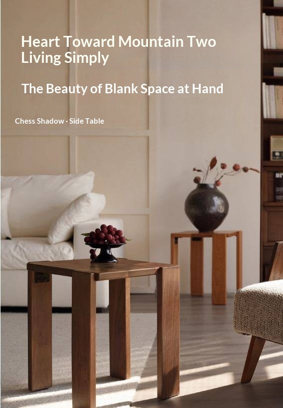 Black Walnut, Cherry Solid Wood Modern Square Side Table