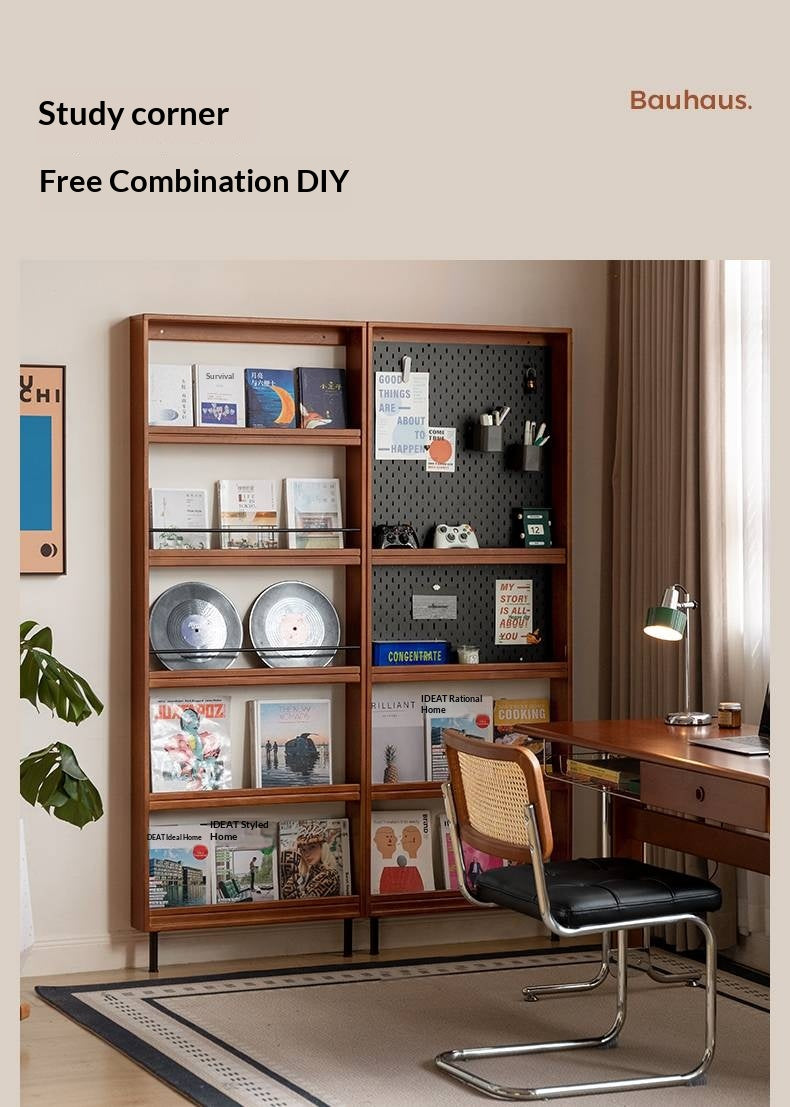 Solid Rubberwood Vintage Style Ultra-Thin Bookshelf