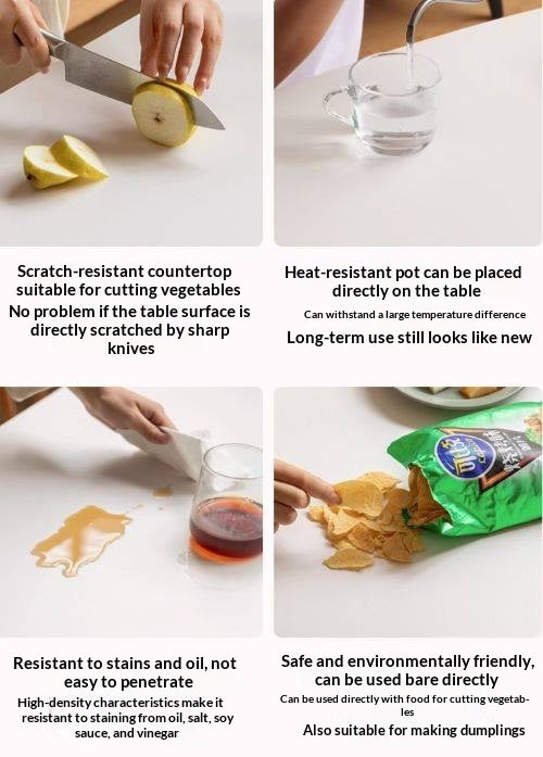 Beech Solid Wood Rock Board Dining Table