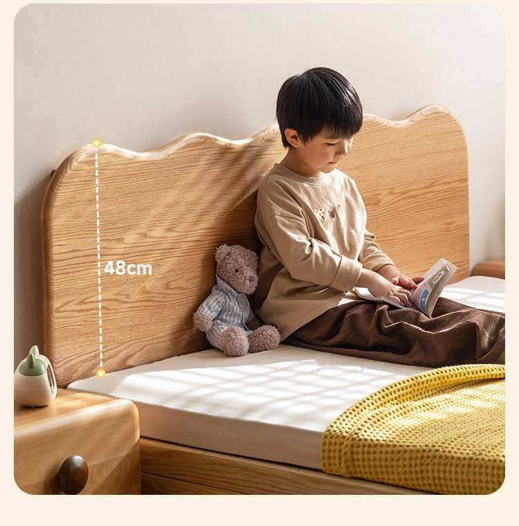 Oak Solid Wood Kids Side-Lift Storage Bed