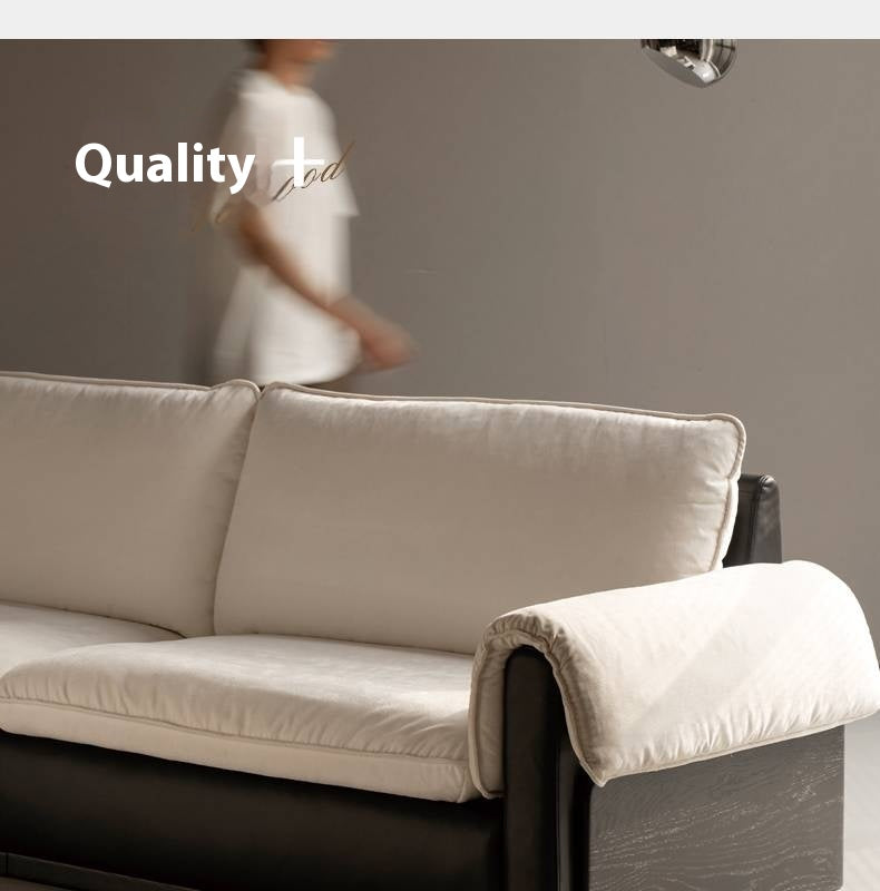 Chenille & Eco-Cloud Leather Sofa