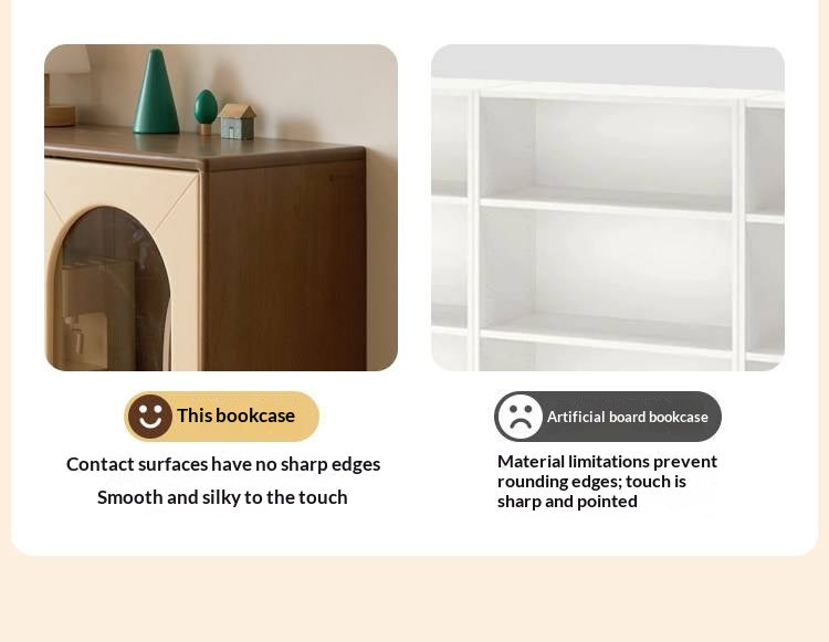 Solid Rubberwood Children's Bookshelf Retro Style