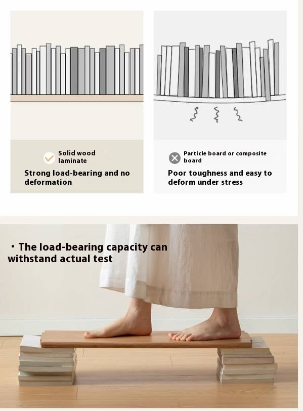 Oak Solid Wood Bookcase Storage Style Floor High