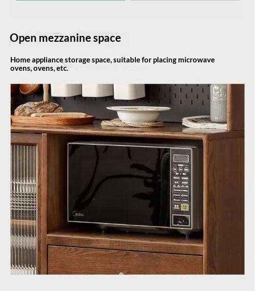 Ash Solid Wood Sideboard High Wine Cabinet Buffet