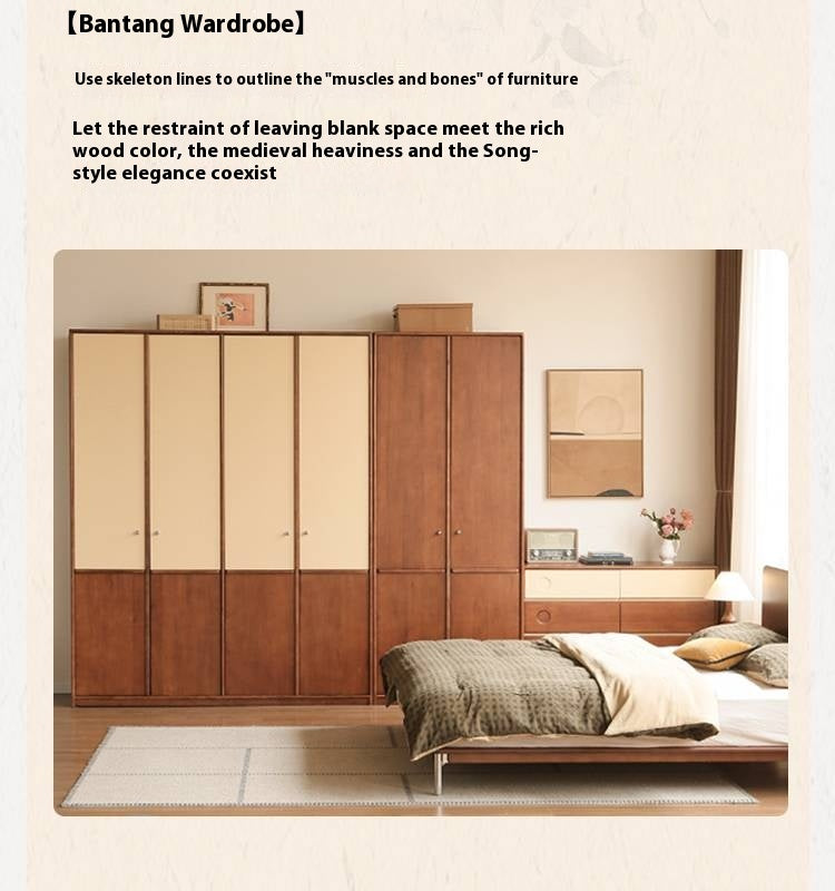 Poplar Solid Wood Antique Style Wardrobe.