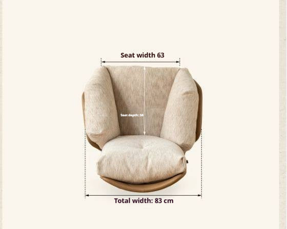360° Swivel Lounge Chair with Removable Chenille Cushions and Optional Footrest