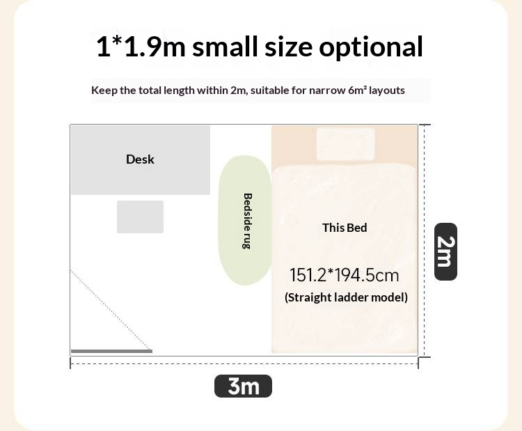Rubberwood Solid Wood Children's Loft Bed