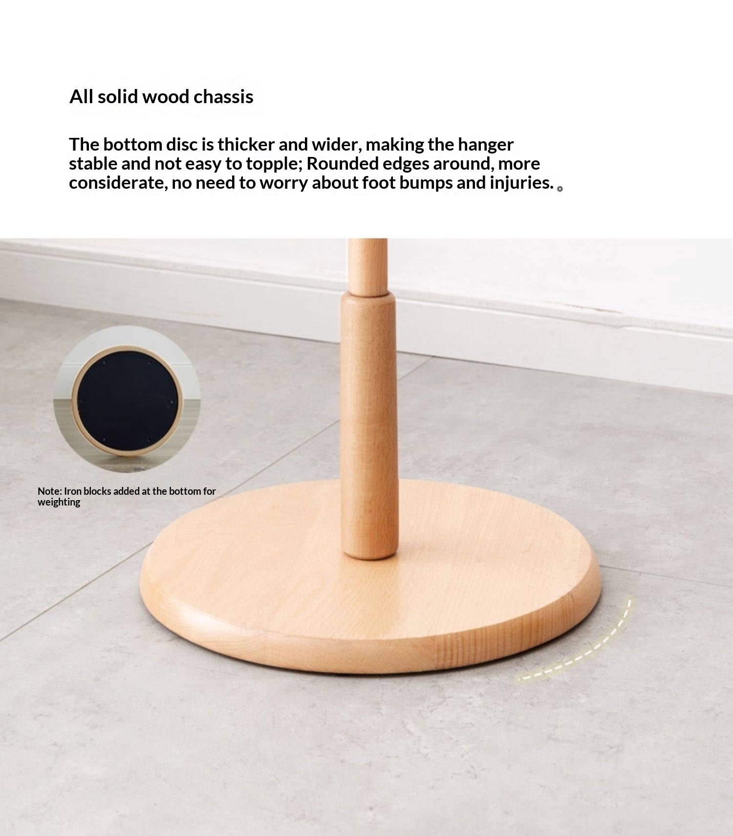 Beech Solid Wood Modern Minimalist Standing Hanger