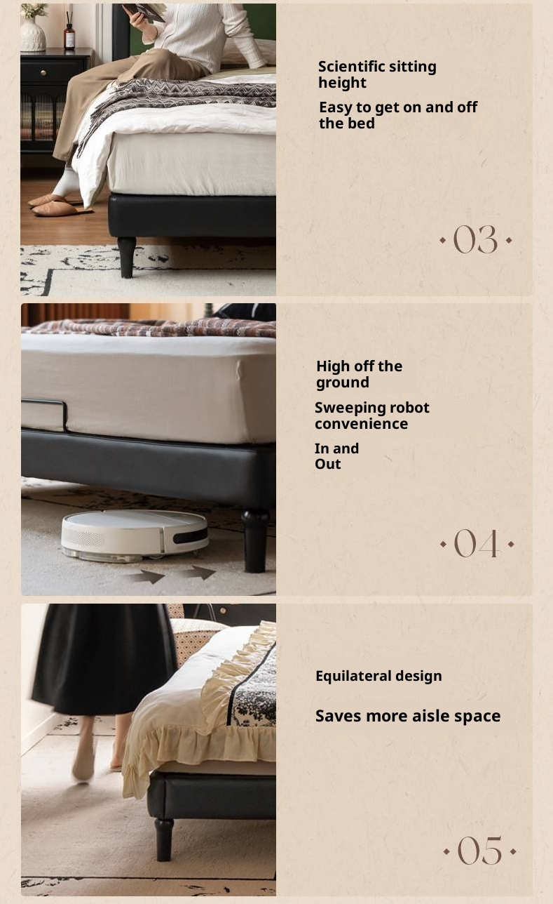 Fabric Soft Velvet Bed French Retro Style