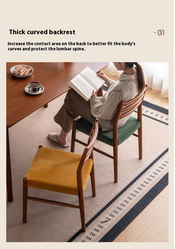 Set 4 pcs Beech Solid Wood Retro Style Dining Chair