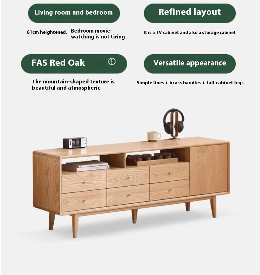 Oak Solid Wood Bedroom TV Cabinet
