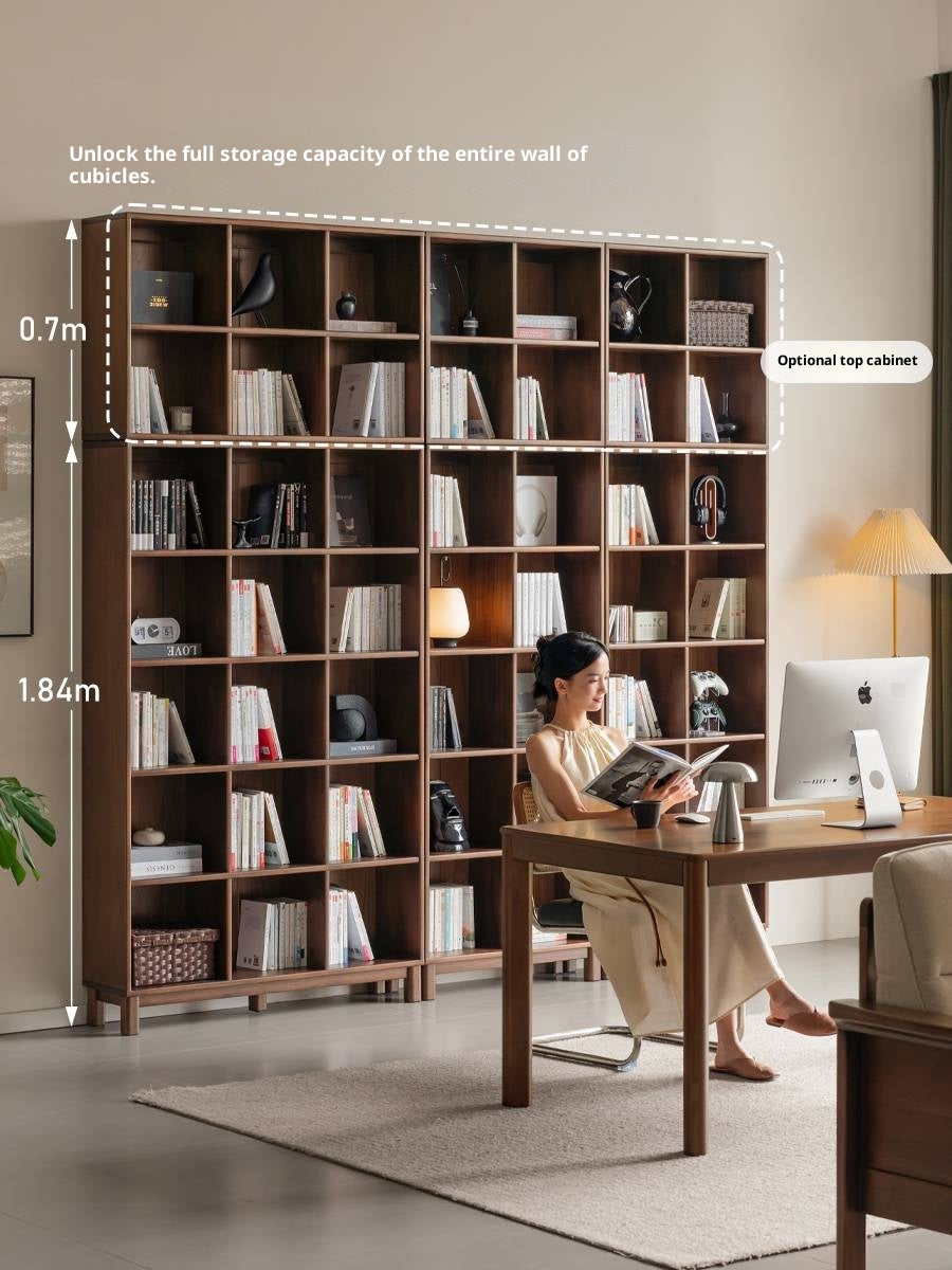 Sandalwood Solid Wood Light Luxury Style Bookshelf