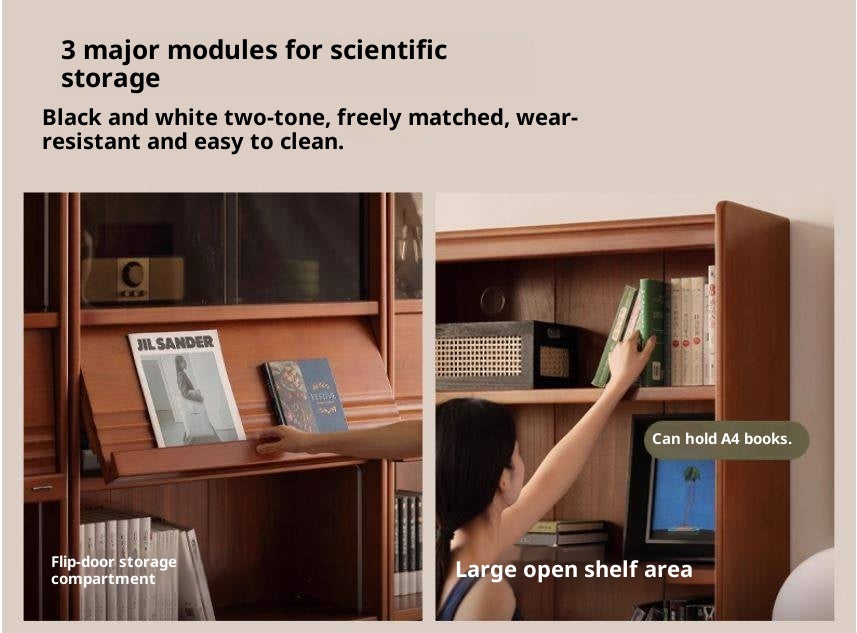 Black Walnut, Tulipwood Solid Wood Antique Style Bookshelf