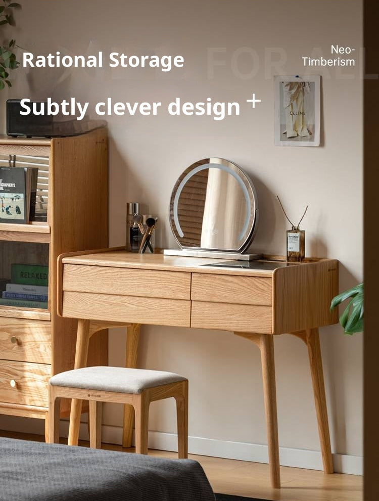 Oak Solid Wood Modern Minimalist Multifunctional Dressing Table