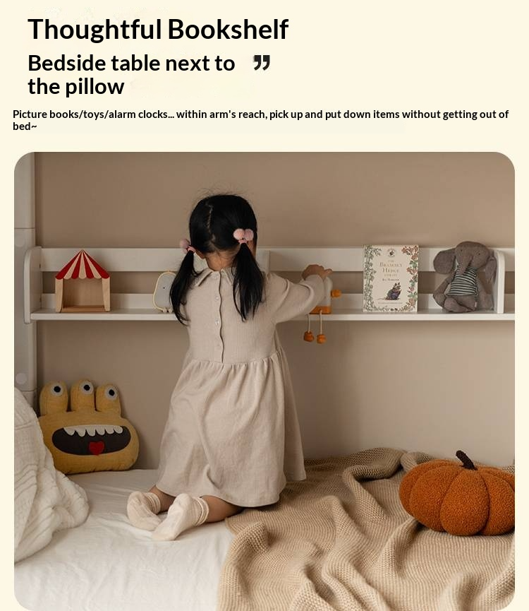 Rubberwood Solid Wood Children's Princess Storage Bunk Bed