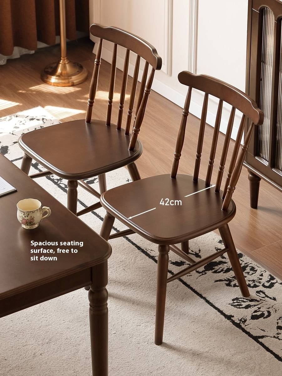 Set 4 pcs Black Walnut Solid Wood Dining Chair