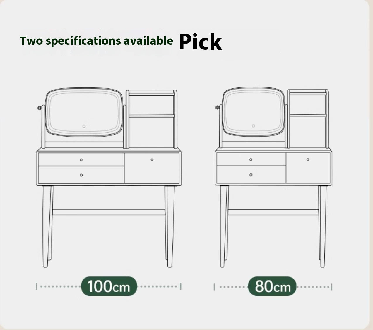 Ash Solid Wood Modern Style Vanity Table Multi Functional.