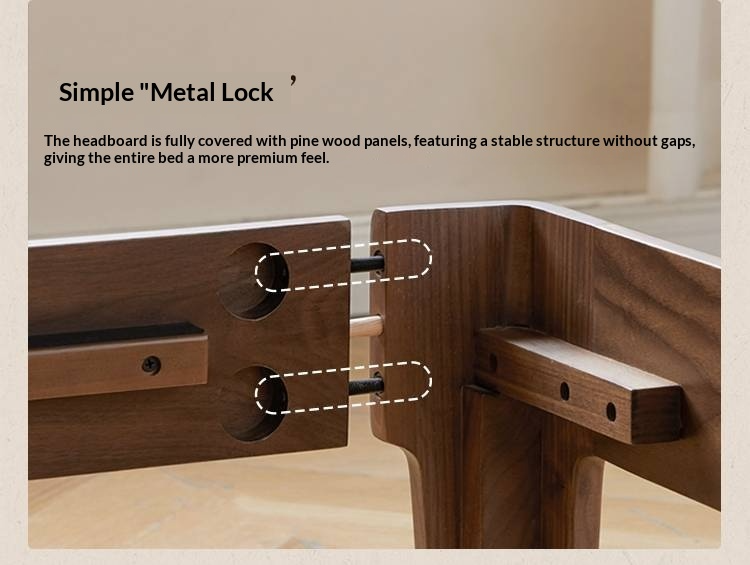 Black Walnut Solid Wood Italian Light Luxury Retro Bed