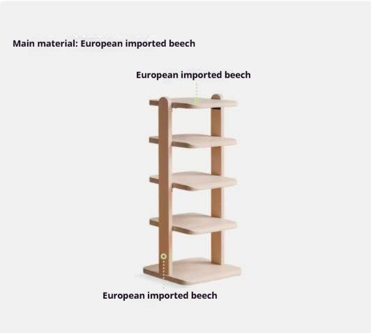Beech, Solid Rubber Wood Narrow Shoe Rack