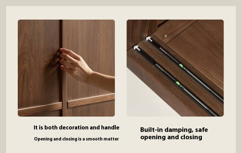 Black Walnut Solid Wood Italian Luxury Sliding Door Wardrobe