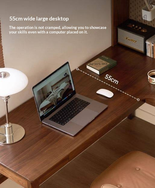 Oak Solid Wood Corner Desk Bookshelf