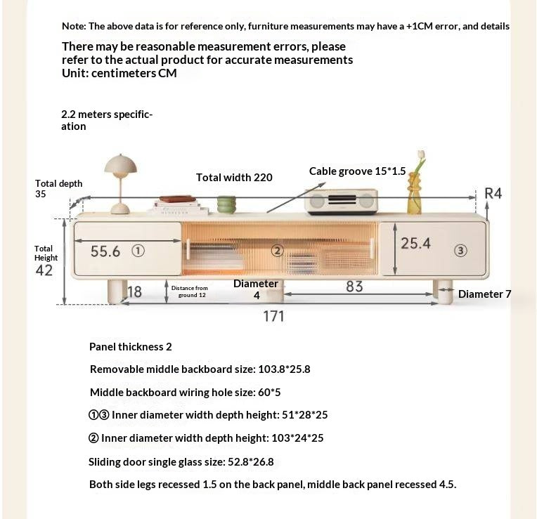 Solid RubberWood Storage White TV Cabinet.