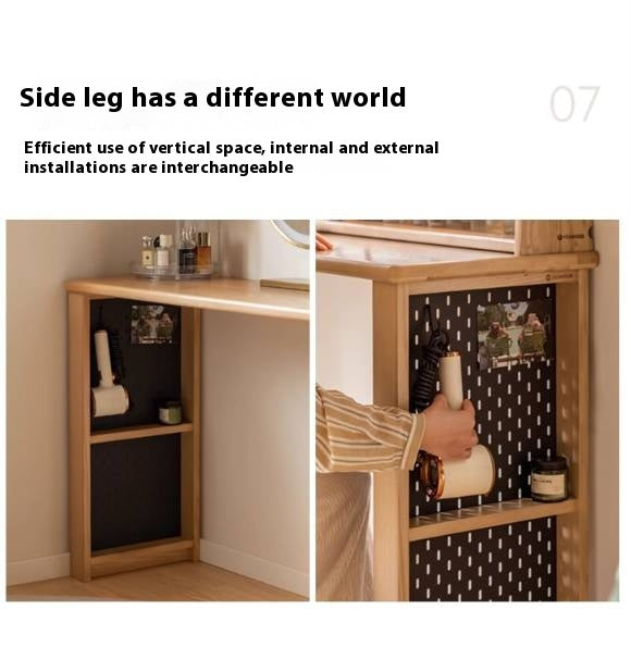 Ash Solid Wood Modern Multi-function Vanity Table.